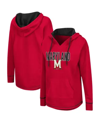 Women's Colosseum Red Maryland Terrapins Tunic Pullover Hoodie