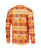 Men's Concepts Sport Orange Syracuse Swivel Long Sleeve T-shirt and Pants Sleep Set