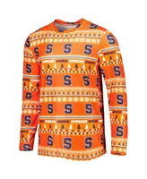 Men's Concepts Sport Orange Syracuse Swivel Long Sleeve T-shirt and Pants Sleep Set