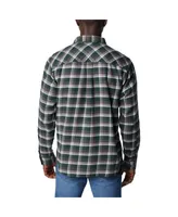 Men's Columbia Green Michigan State Spartans Flare Gun Flannel Long Sleeve Shirt