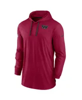 Men's Nike Burgundy Washington Commanders Sideline Pop Performance Pullover Long Sleeve Hoodie T-shirt