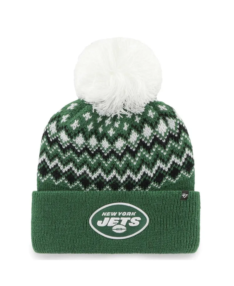 Women's '47 Brand Green New York Jets Elsa Cuffed Knit Hat with Pom