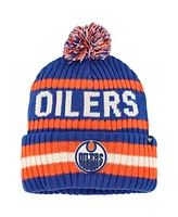 Men's '47 Brand Navy, Orange Edmonton Oilers Bering Cuffed Knit Hat with Pom