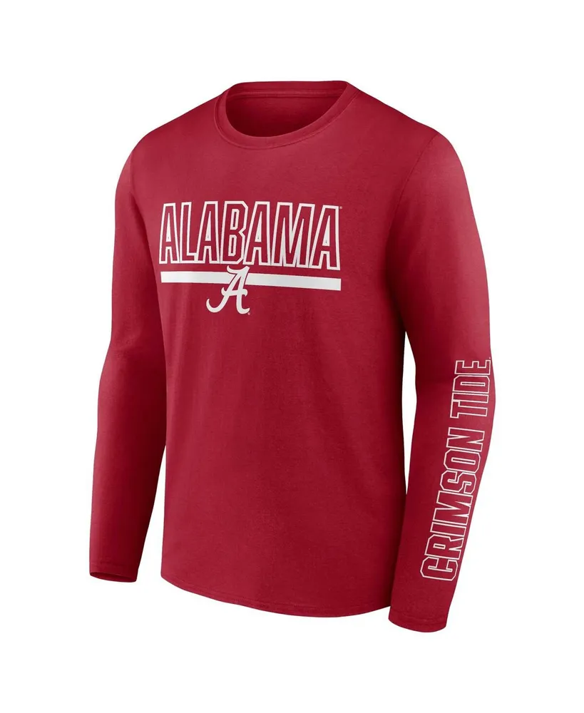 Men's Profile Crimson Alabama Tide Big and Tall Two-Hit Graphic Long Sleeve T-shirt