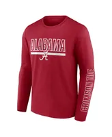 Men's Profile Crimson Alabama Tide Big and Tall Two-Hit Graphic Long Sleeve T-shirt