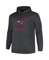 Men's Fanatics Heather Charcoal New England Patriots Big and Tall Pullover Hoodie