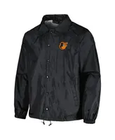 Men's Dunbrooke Black Baltimore Orioles Coach's Raglan Full-Snap Windbreaker Jacket