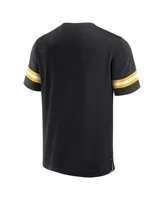 Men's Fanatics Black Pittsburgh Steelers Jersey Tackle V-Neck T-shirt