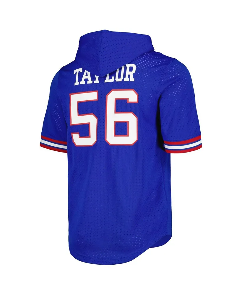 Men's Mitchell & Ness Lawrence Taylor Royal New York Giants Retired Player Name and Number Mesh Hoodie T-shirt