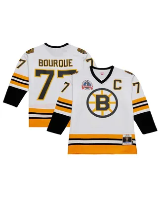 Men's Mitchell & Ness Ray Bourque White Boston Bruins Captain Patch 1989/90 Blue Line Player Jersey