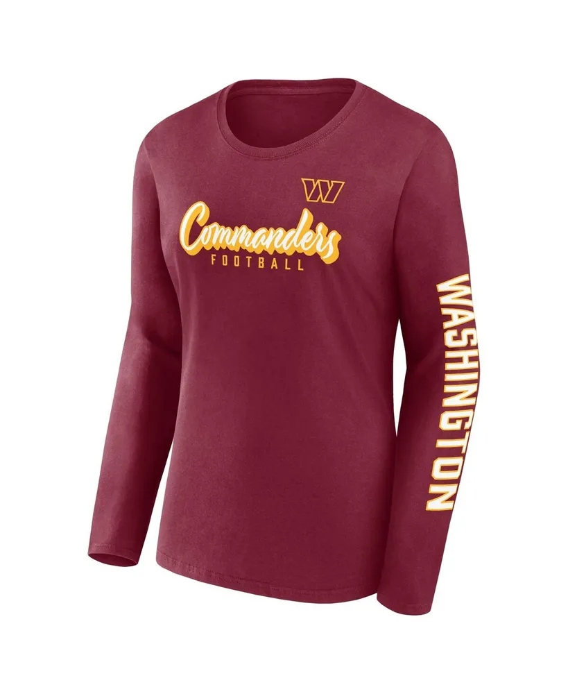 Women's Fanatics Burgundy, White Washington Commanders Two-Pack Combo Cheerleader T-shirt Set