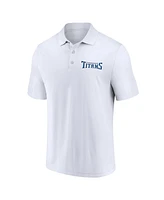 Men's Fanatics White, Navy Tennessee Titans Lockup Two-Pack Polo Shirt Set