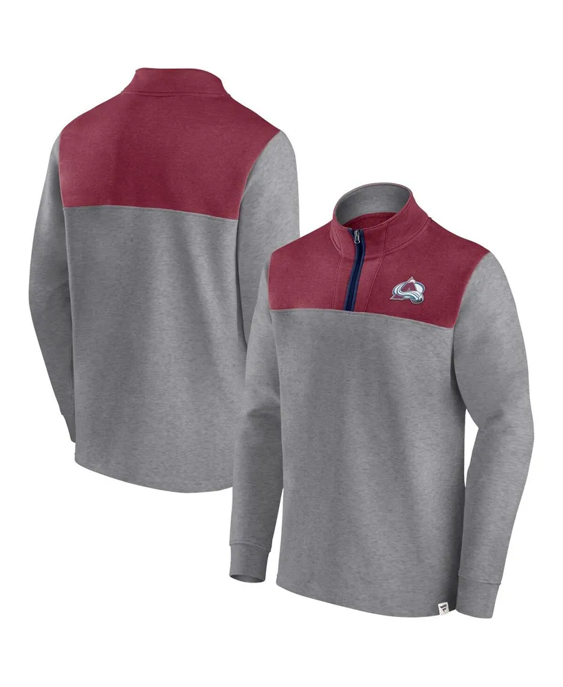 Men's Fanatics Heather Gray Colorado Avalanche Launch It Quarter-Zip Jacket