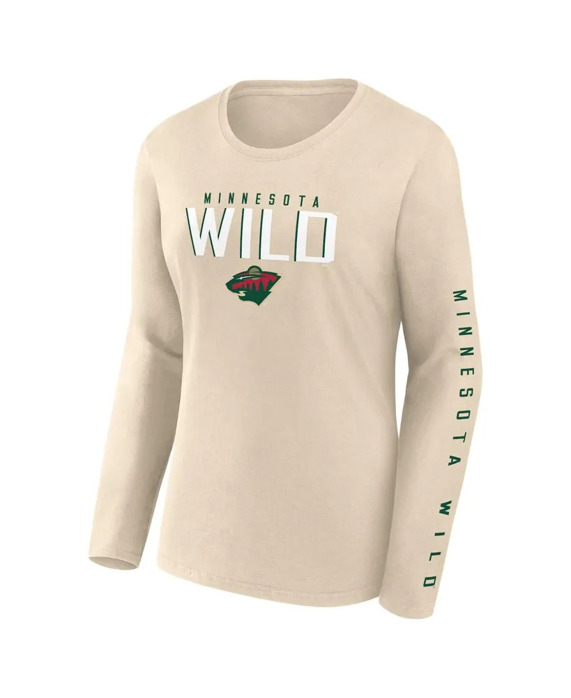 Women's Fanatics Green, Cream Minnesota Wild Long and Short Sleeve Two-Pack T-shirt Set
