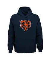 Big Boys Navy Chicago Bears Team Logo Pullover Hoodie