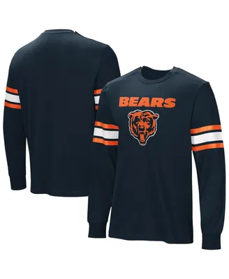 Men's Navy Chicago Bears Hands Off Long Sleeve Adaptive T-shirt