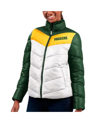 Women's G-iii 4Her by Carl Banks White, Green Bay Packers New Star Quilted Full-Zip Jacket