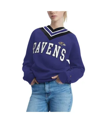 Women's Tommy Hilfiger Purple Baltimore Ravens Heidi Raglan V-Neck Sweater