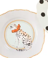 Yvonne Ellen Giraffe, Leopard, Dog, Birds Tea Plates, Set of 4