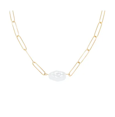 316L Snow Drop Gold-Tone Pearl Necklace