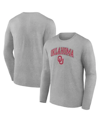 Men's Fanatics Heather Gray Oklahoma Sooners Campus Long Sleeve T-shirt