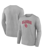 Men's Fanatics Heather Gray Oklahoma Sooners Campus Long Sleeve T-shirt