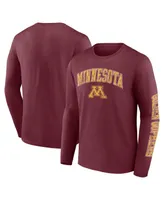 Men's Fanatics Maroon Minnesota Golden Gophers Distressed Arch Over Logo Long Sleeve T-shirt
