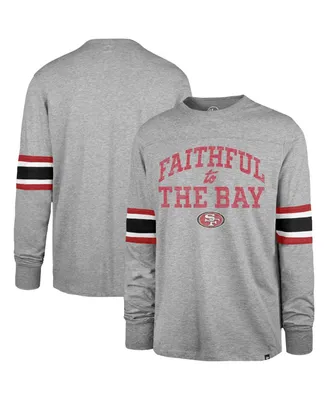 Men's '47 Brand Gray Distressed San Francisco 49ers Faithful to The Bay Cover Two Brex Long Sleeve T-shirt