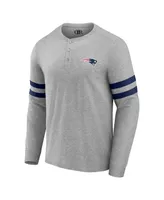 Men's Nfl x Darius Rucker Collection by Fanatics Heather Gray New England Patriots Henley Long Sleeve T-shirt