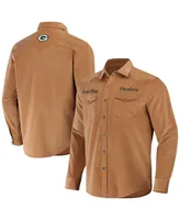 Men's Nfl x Darius Rucker Collection by Fanatics Tan Green Bay Packers Western Full-Snap Shirt