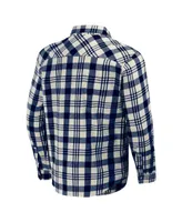 Men's Darius Rucker Collection by Fanatics Navy Detroit Tigers Plaid Flannel Button-Up Shirt