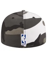 Men's New Era Golden State Warriors Snow Camo 59FIFTY Fitted Hat