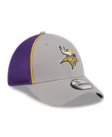 Men's New Era Gray Minnesota Vikings Pipe 39THIRTY Flex Hat