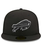 Men's New Era Black Buffalo Bills Main Patch 59FIFTY Fitted Hat