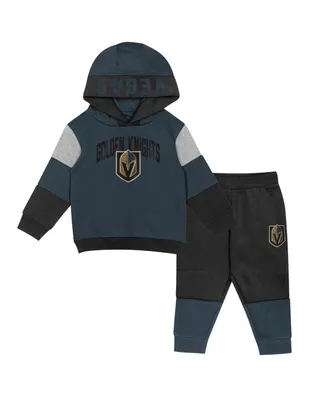 Toddler Boys and Girls Charcoal, Black Vegas Golden Knights Big Skate Fleece Pullover Hoodie Sweatpants Set
