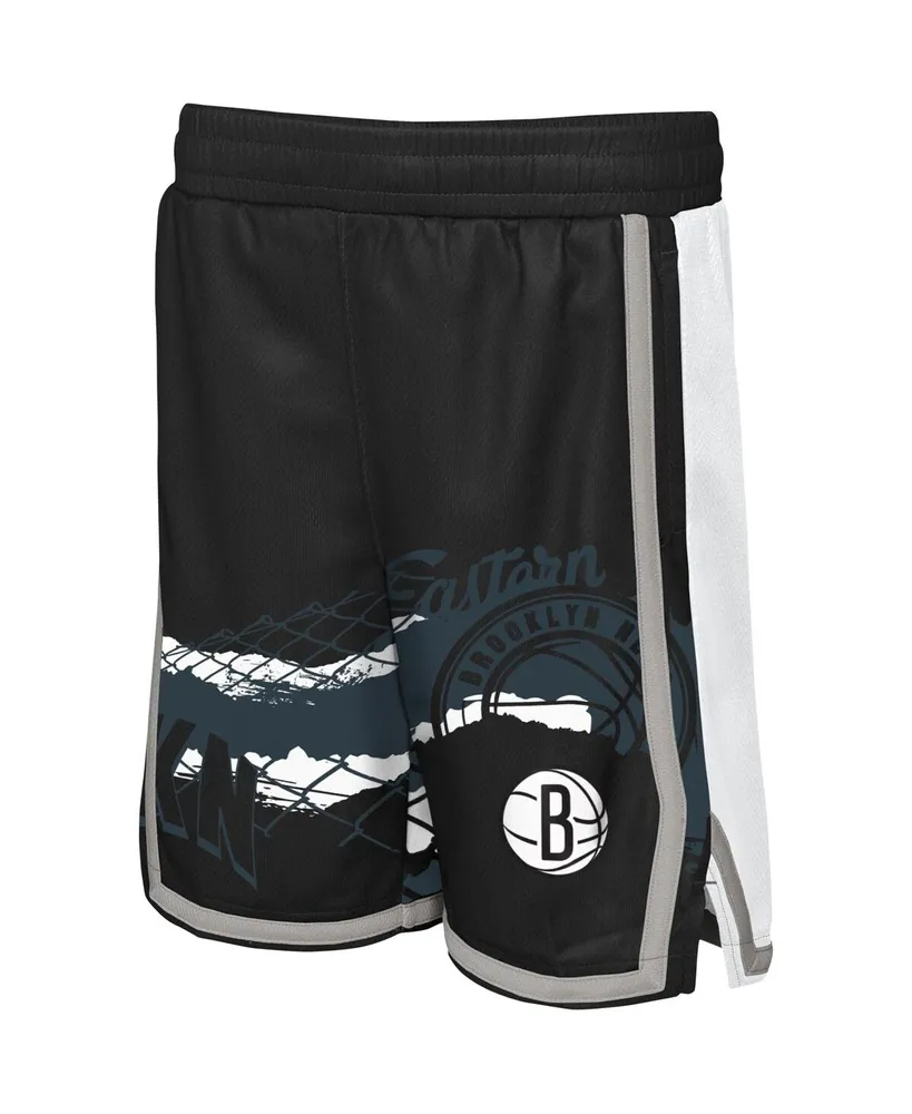 Big Boys Black Brooklyn Nets Fade Away Shorts