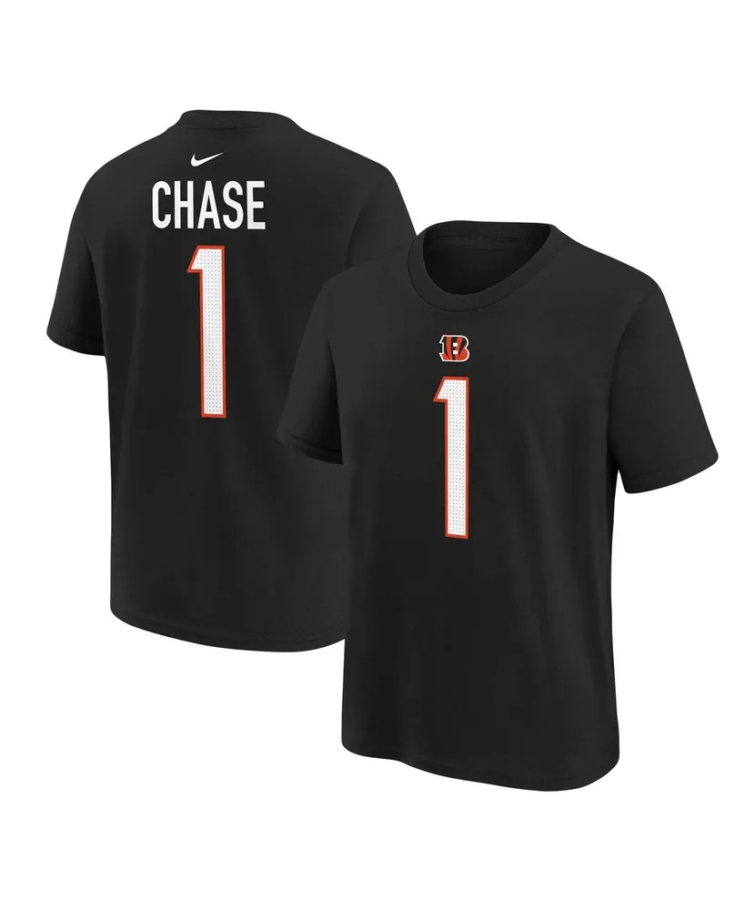 Preschool Boys and Girls Nike Ja'Marr Chase Black Cincinnati Bengals Player Name and Number T-shirt