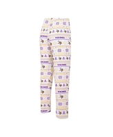 Men's Concepts Sport White, Purple Minnesota Vikings Tinsel Raglan Long Sleeve T-shirt and Pants Sleep Set