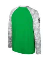 Big Boys Colosseum Green, Camo Oregon Ducks Oht Military-Inspired Appreciation Dark Star Raglan Long Sleeve T-shirt