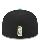 Men's New Era Black, Turquoise Golden State Warriors Arcade Scheme 59FIFTY Fitted Hat