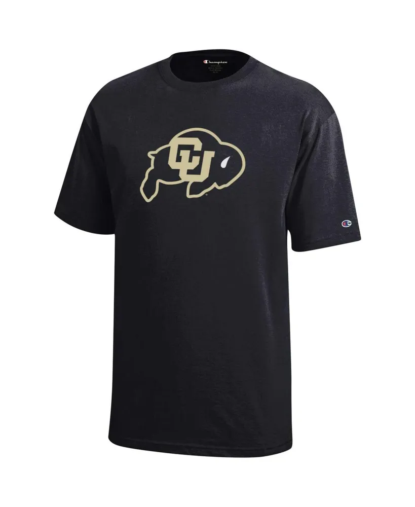 Big Boys Champion Black Colorado Buffaloes Primary Logo Jersey T-shirt