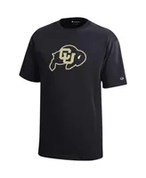 Big Boys Champion Black Colorado Buffaloes Primary Logo Jersey T-shirt