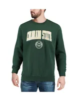 Men's Colosseum Green Colorado State Rams Arch and Logo Crew Neck Sweatshirt