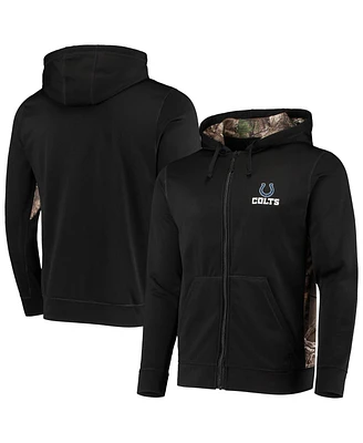 Men's Dunbrooke Black, Realtree Camo Indianapolis Colts Decoy Tech Fleece Full-Zip Hoodie