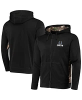 Men's Dunbrooke Black, Realtree Camo Indianapolis Colts Decoy Tech Fleece Full-Zip Hoodie