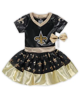 Girls Toddler Black New Orleans Saints Tutu Tailgate Game Day V-Neck Costume