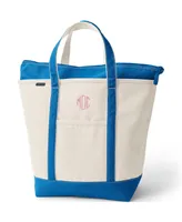 Lands' End Natural 5 Pocket Zip Top Canvas Tote Bag