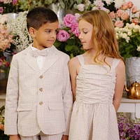 Hope & Henry Girls' Sleeveless Ruched Bodice Party Dress, Kids