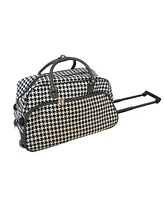 World Traveler Hounds tooth 21-Inch Carry-On Rolling Duffel Bag