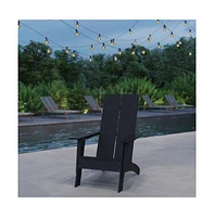 Piedmont Modern 2 Slat Back All-Weather Poly Resin Wood Adirondack Chair